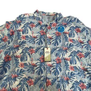 Izod Saltwater Relaxed Button Front Shirt Mens 4XL Big Tall Floral Print Cooling